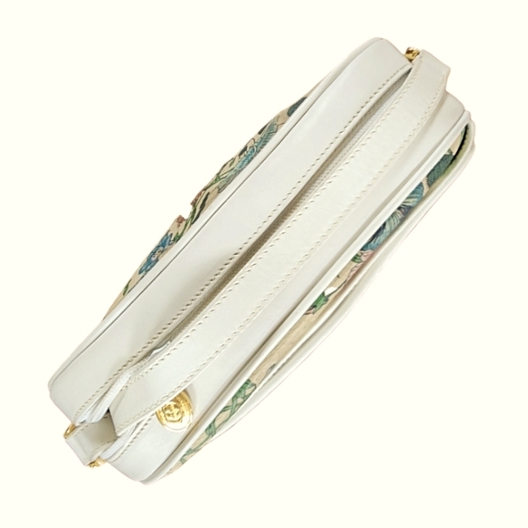GUCCI Rare Vintage Flora White Leather Oval Crossbody- 007 113 0115 - Picture 4 of 16